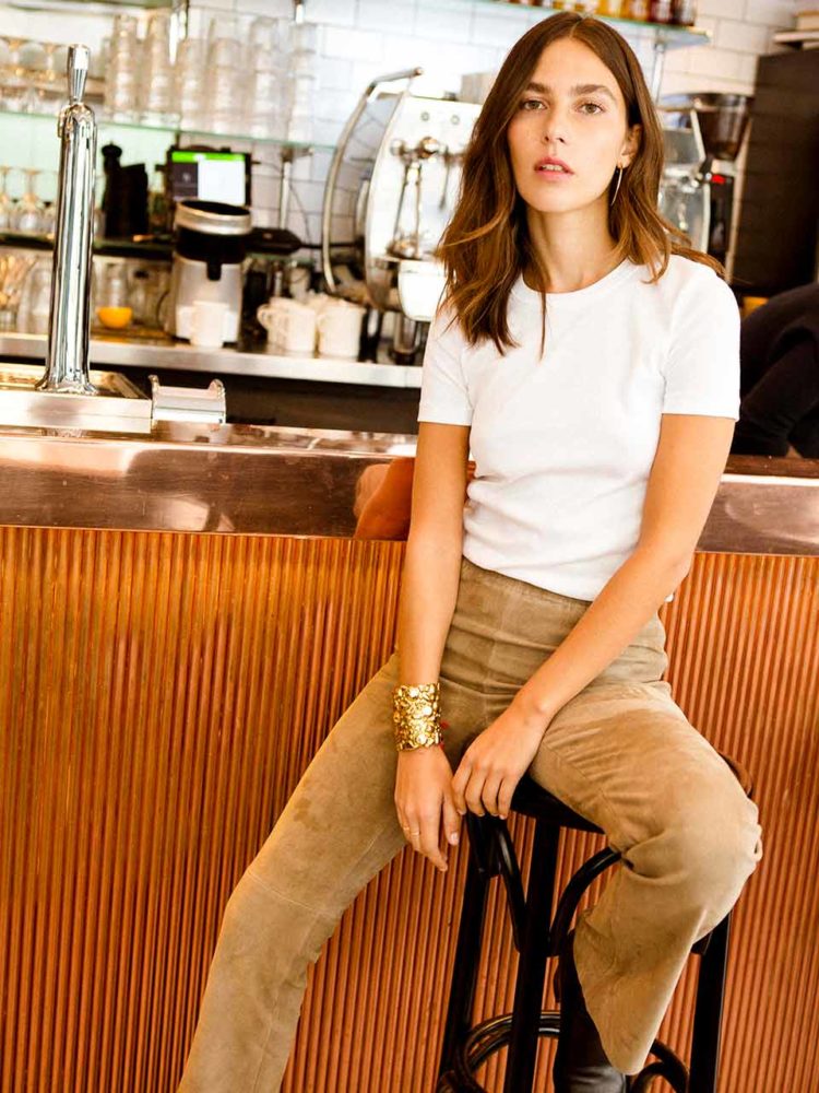 Pantalon en cuir stretch H8LI