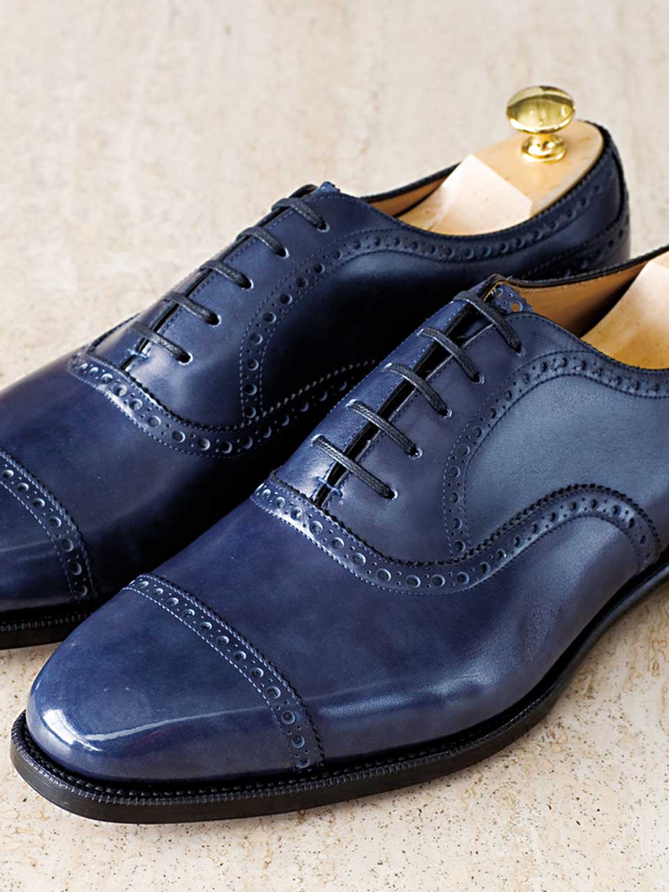 Chaussure homme en cuir bleu - Oxford classique chaussures pour homme