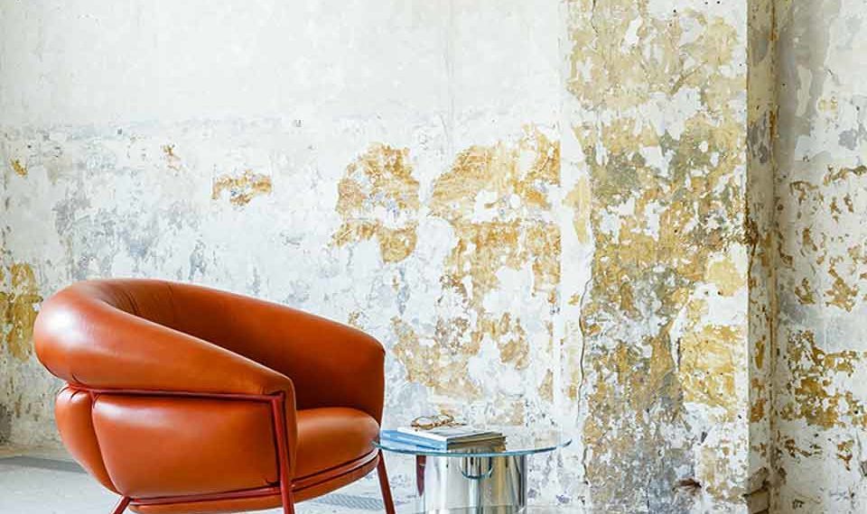 Fauteuil en cuir Grasso design Stephen Burks pour BD.Barcelona