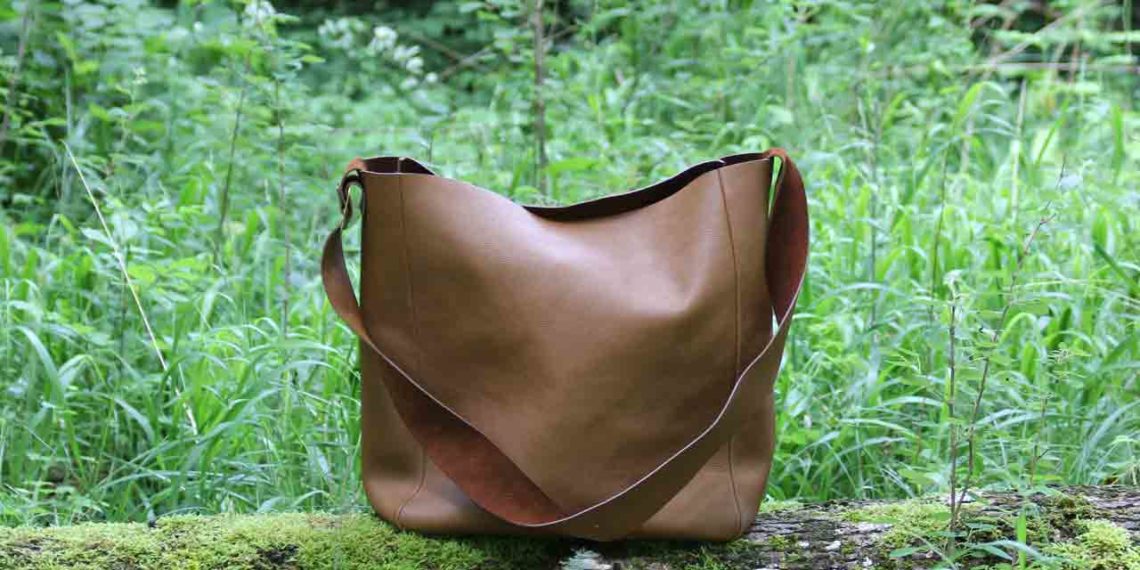 Jazou sac camel cuir dans le pre