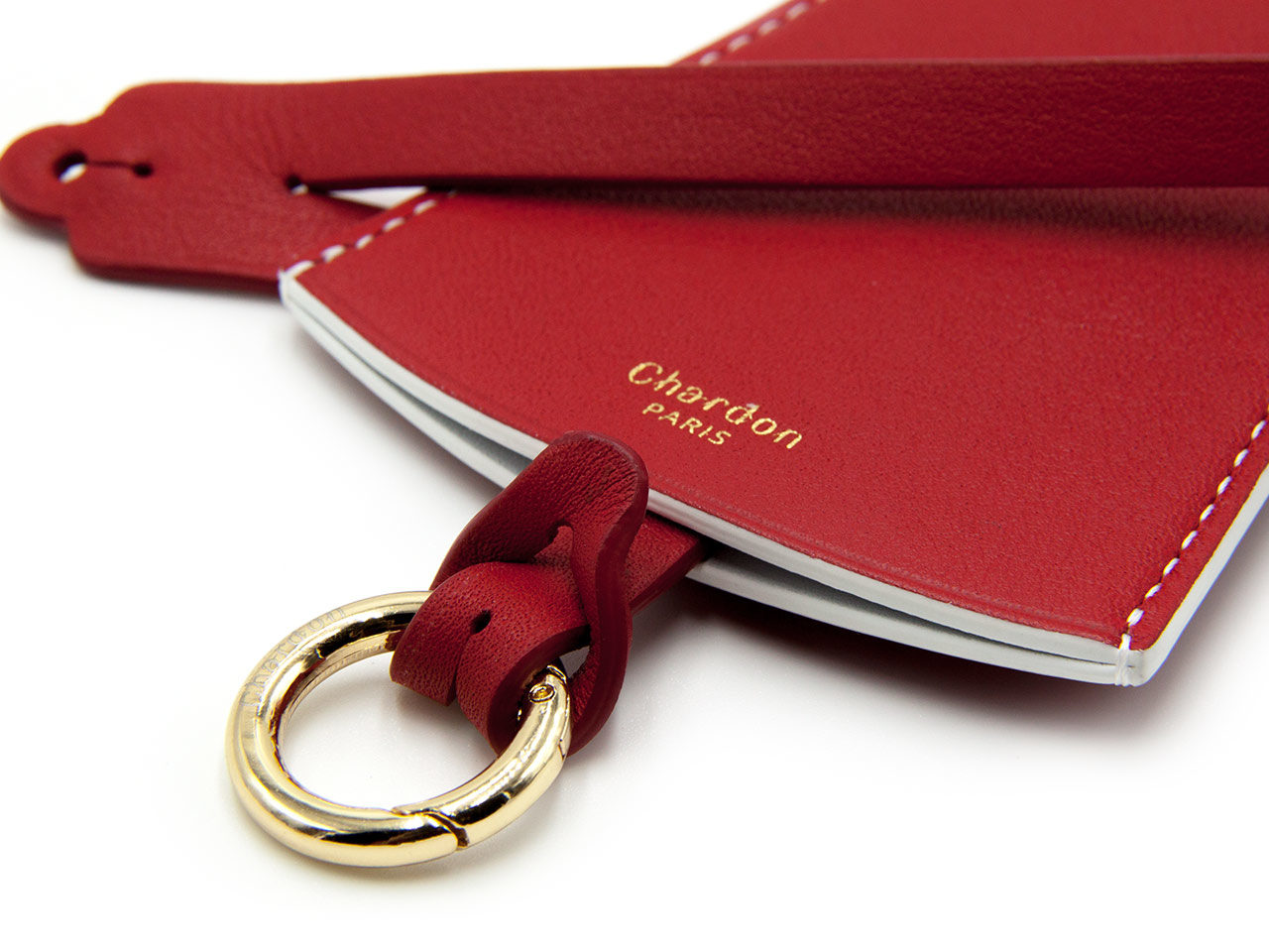 Chardon Paris Porte clés cuir rouge