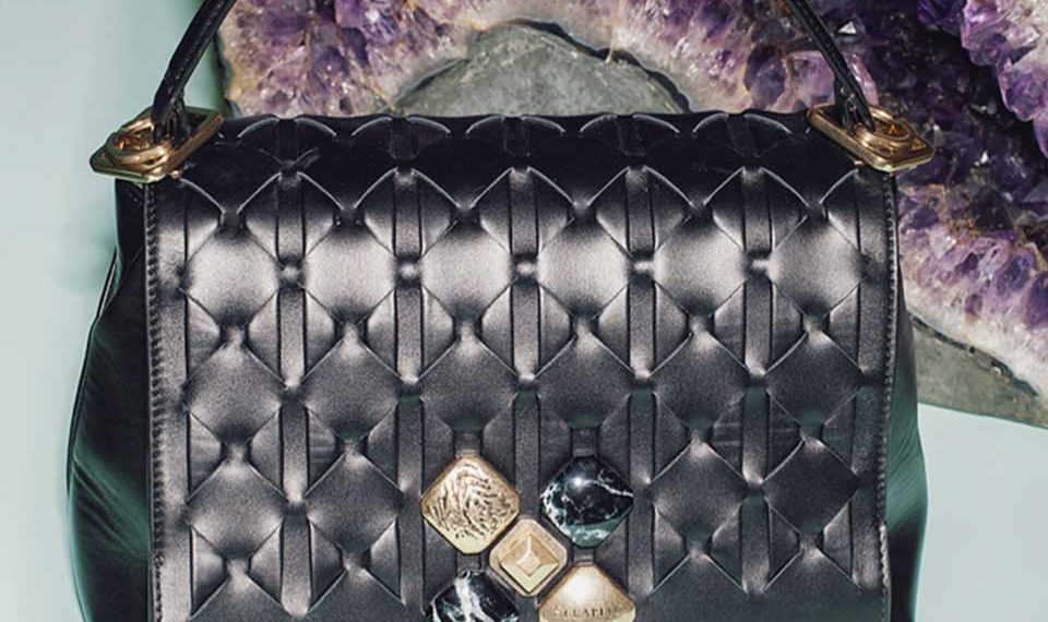 Serapian sac cuir noir Mosaico
