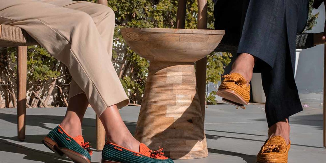 Contre Allée chaussures raphia