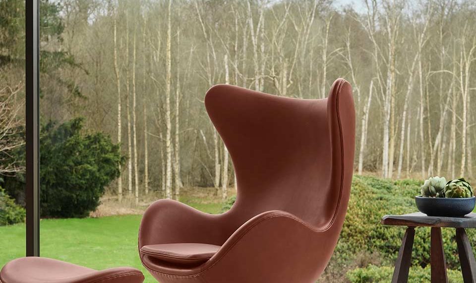 Egg Chair cuir châtaigne Collecton Anniversaire Fritz Hansen