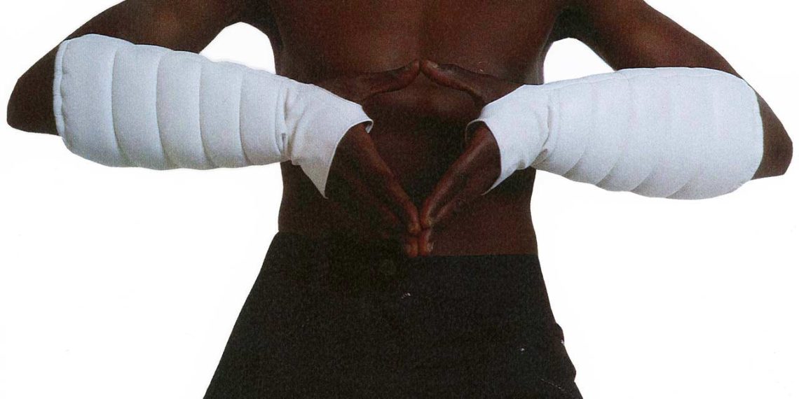 Aristide Mitaine longue cuir matelassé