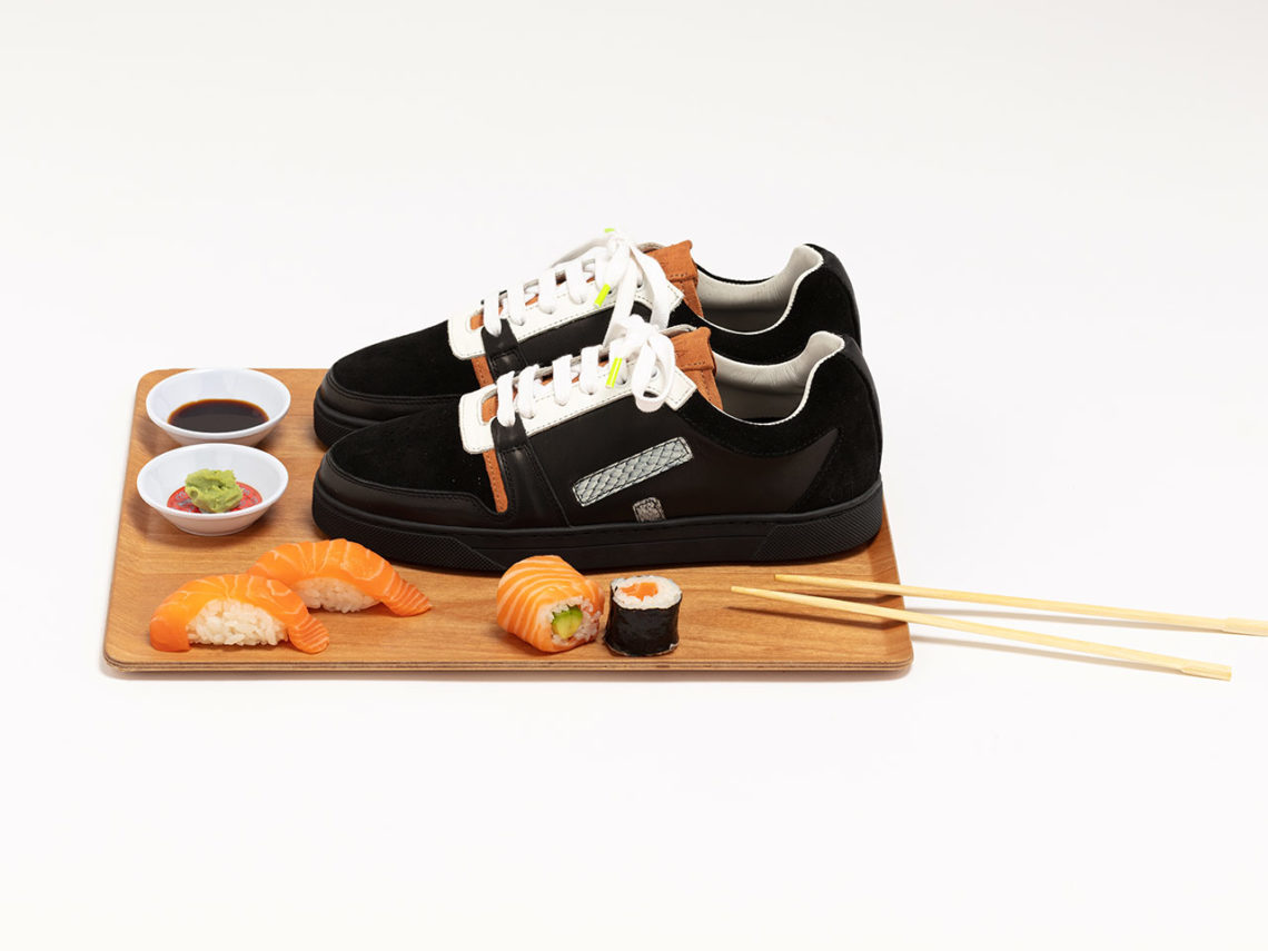 O.T.A sneaker cuir saumon sushi