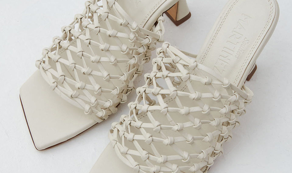 souliers martinez mules cabo cuir blanc femme