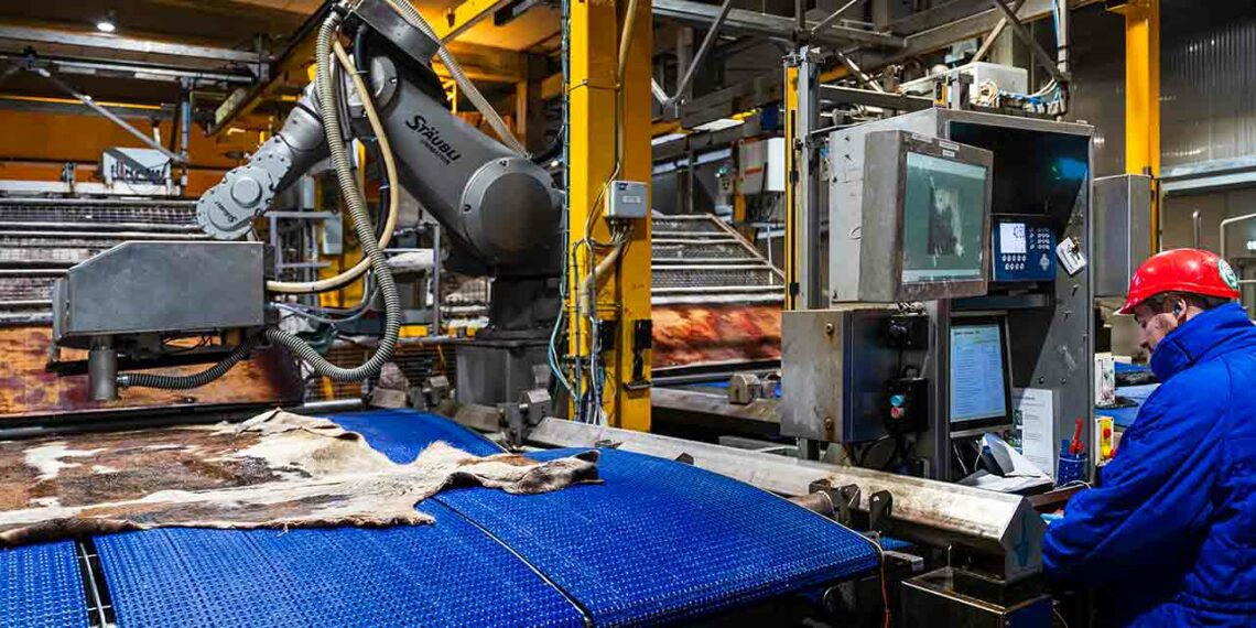 Le marquage au laser technologie CO2 forte puissance se traduit par par un code unique de 12 caractères qui assure une traçabilité unitaire et physique du cuir - Photo © Ici Au Loin - Jules Hidrot pour AFCuir.