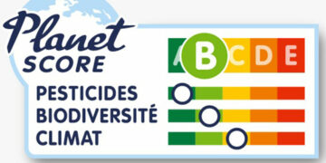 Étiquette environnementale élaborée par Planet-score.